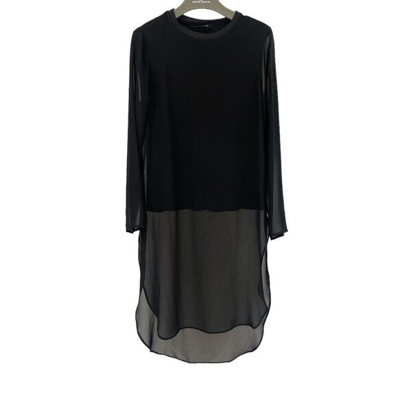 ZARA BLACK SHEER SLEEVES LONG TOP | LIKE NEW ♥️ - Picture 1 of 5